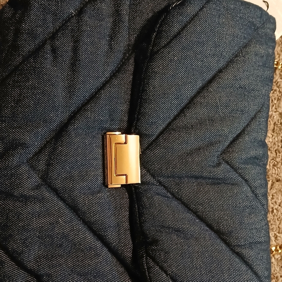 ✨ NWT Zara Quilted Denim Chain Shoulder Bag Designer Inspired Flap Bag - Picture 3 of 6